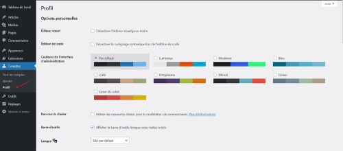 Informations du profil